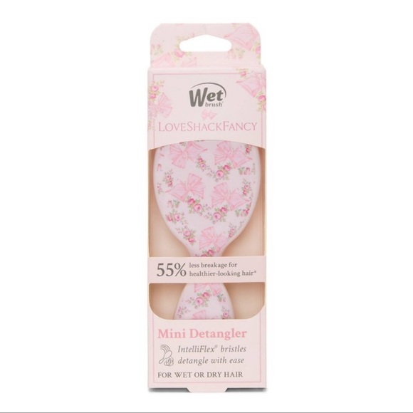LoveShackFancy Accessories - NWT Goody x LoveShackFancy Pink Floral Mini Detangler Hairbrush